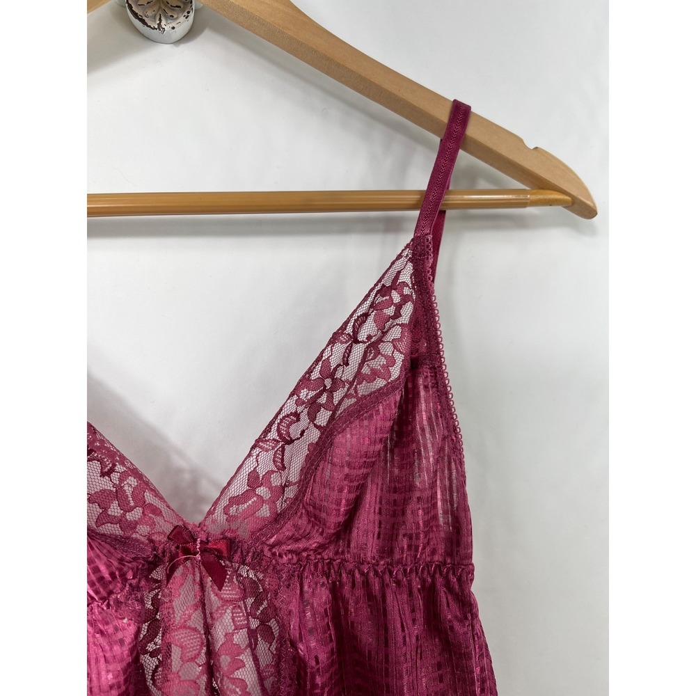 Sasson VTG Women's Intimate Bodysuit Rose Burgundy Lace Feminine Romantic Sz. 36 - Picture 4 of 8